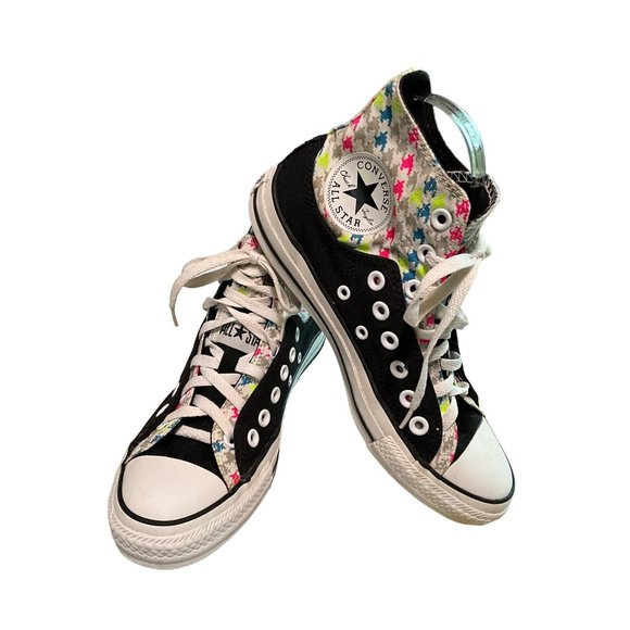 Converse Chuck Taylor Multi Color Splatter Black High Tops Women's‎ Size 8 - Picture 1 of 9